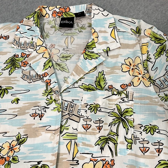 Vintage Y2K Hawaiian Shirt Medium Button Coconutgirl Summer Coastal Casual Beach - Picture 5 of 9